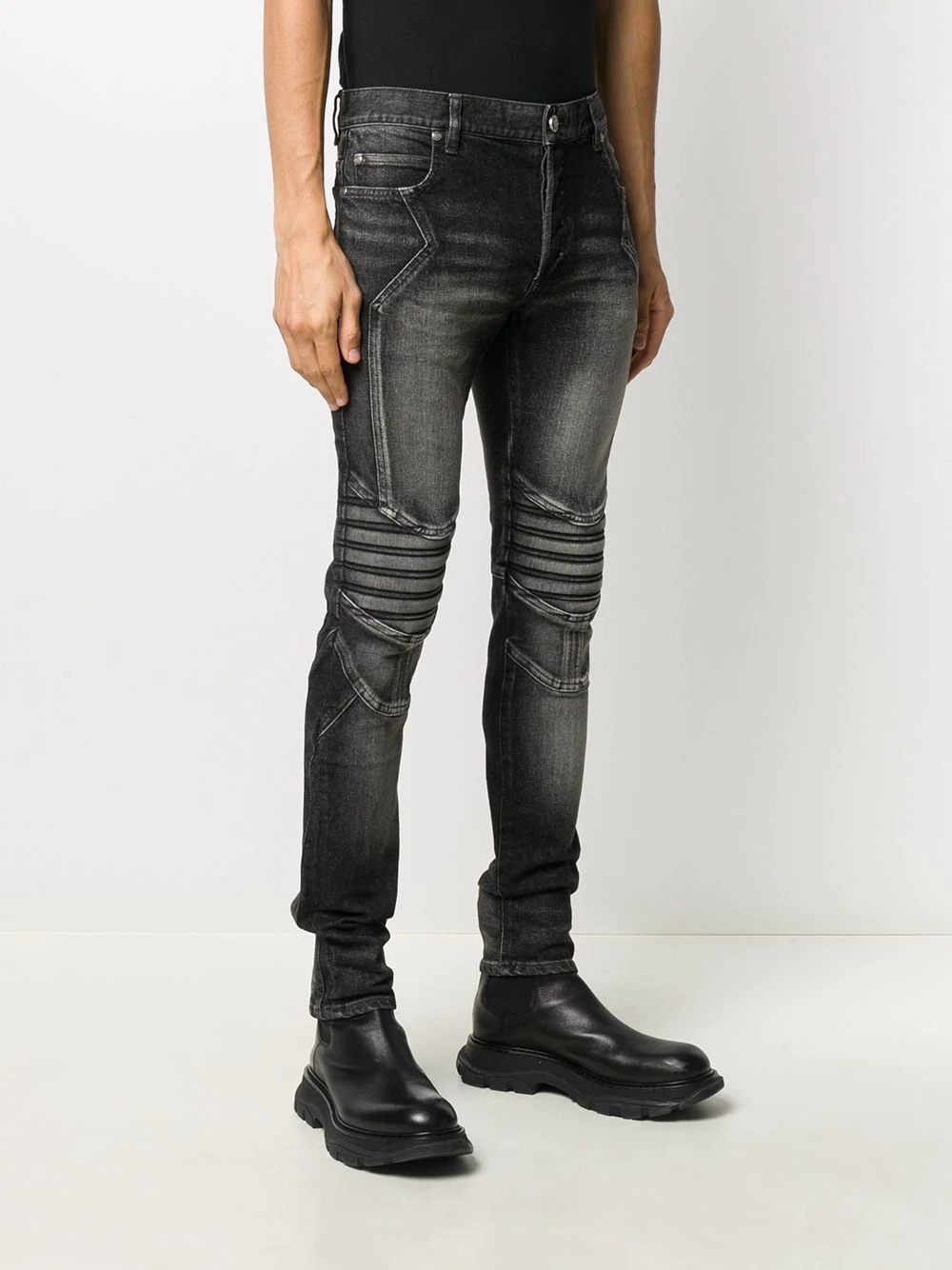 stonewashed skinny jeans - 3