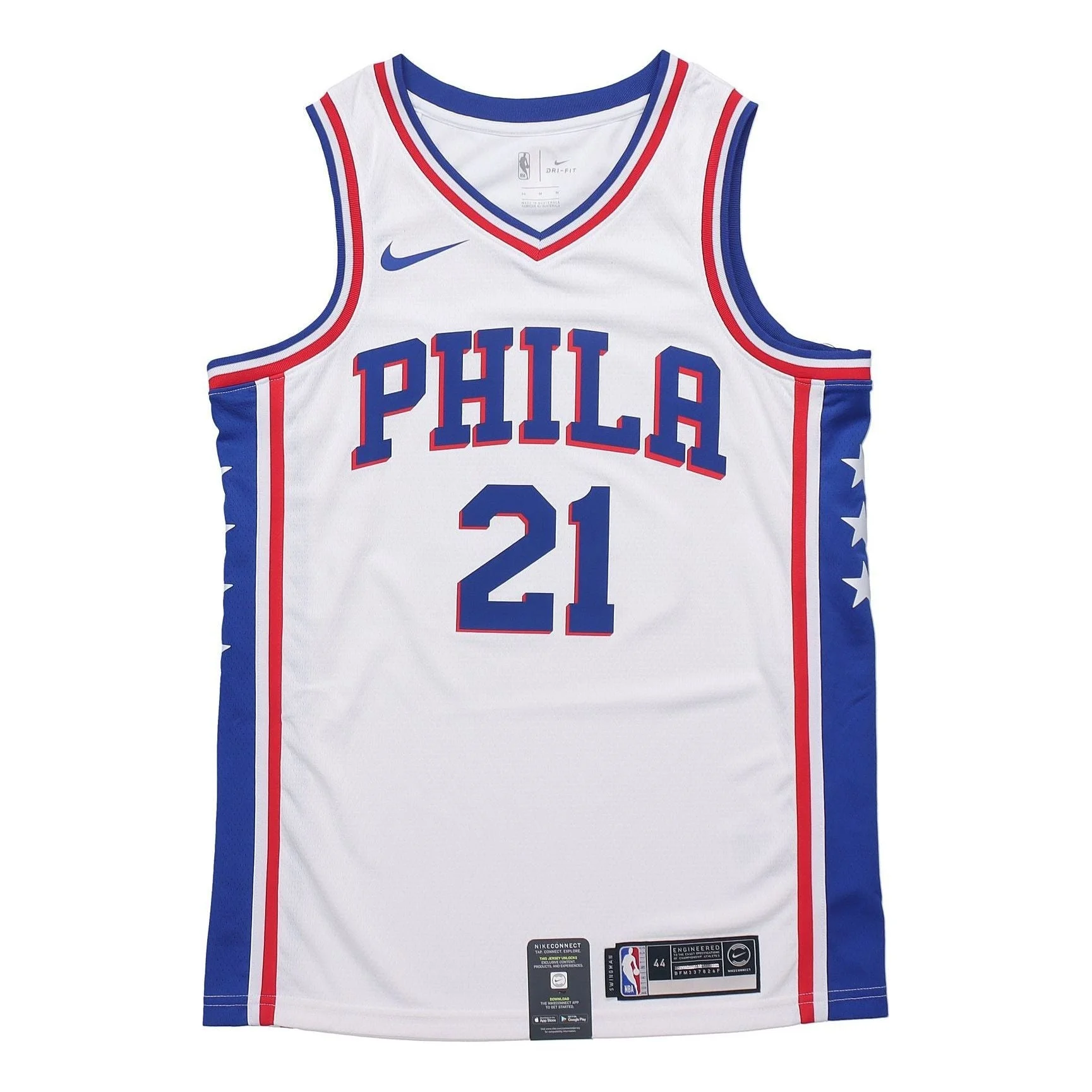 Nike NBA Jersey Basketball SW Fan Edition Philadelphia 76ers 21 Home White CJ7677-103 - 1
