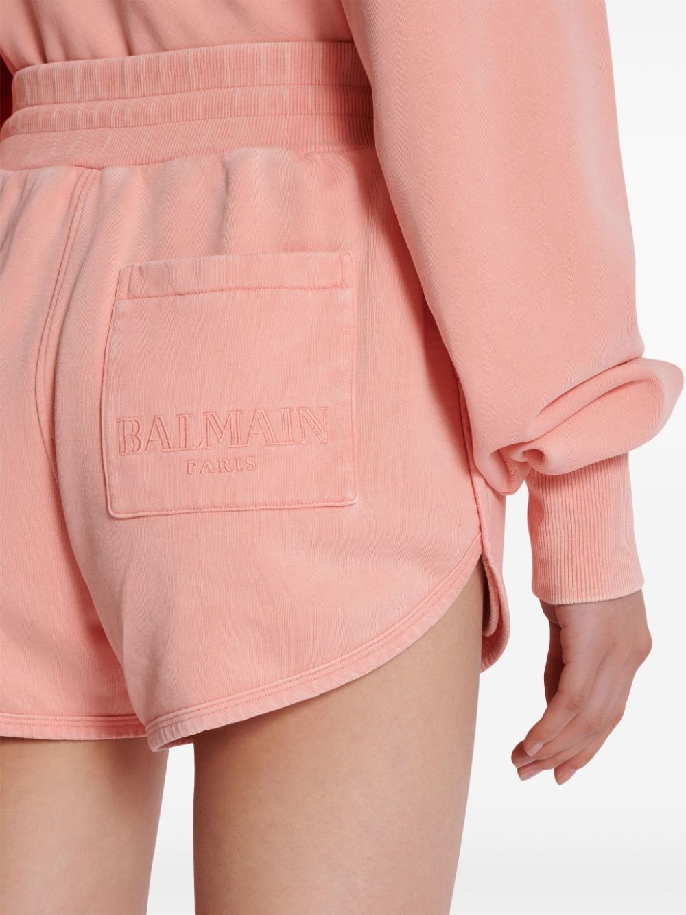 embroidered-logo cotton shorts - 6