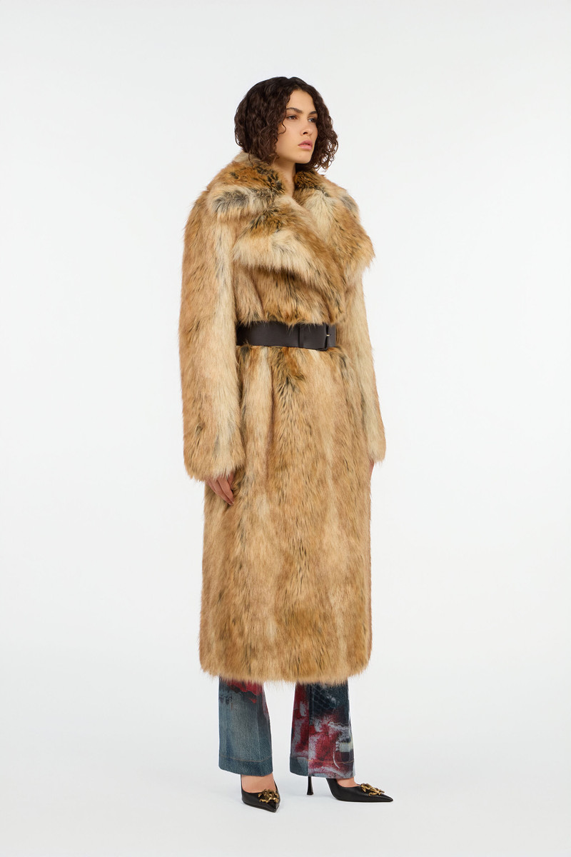 Brown faux fur coat 3
