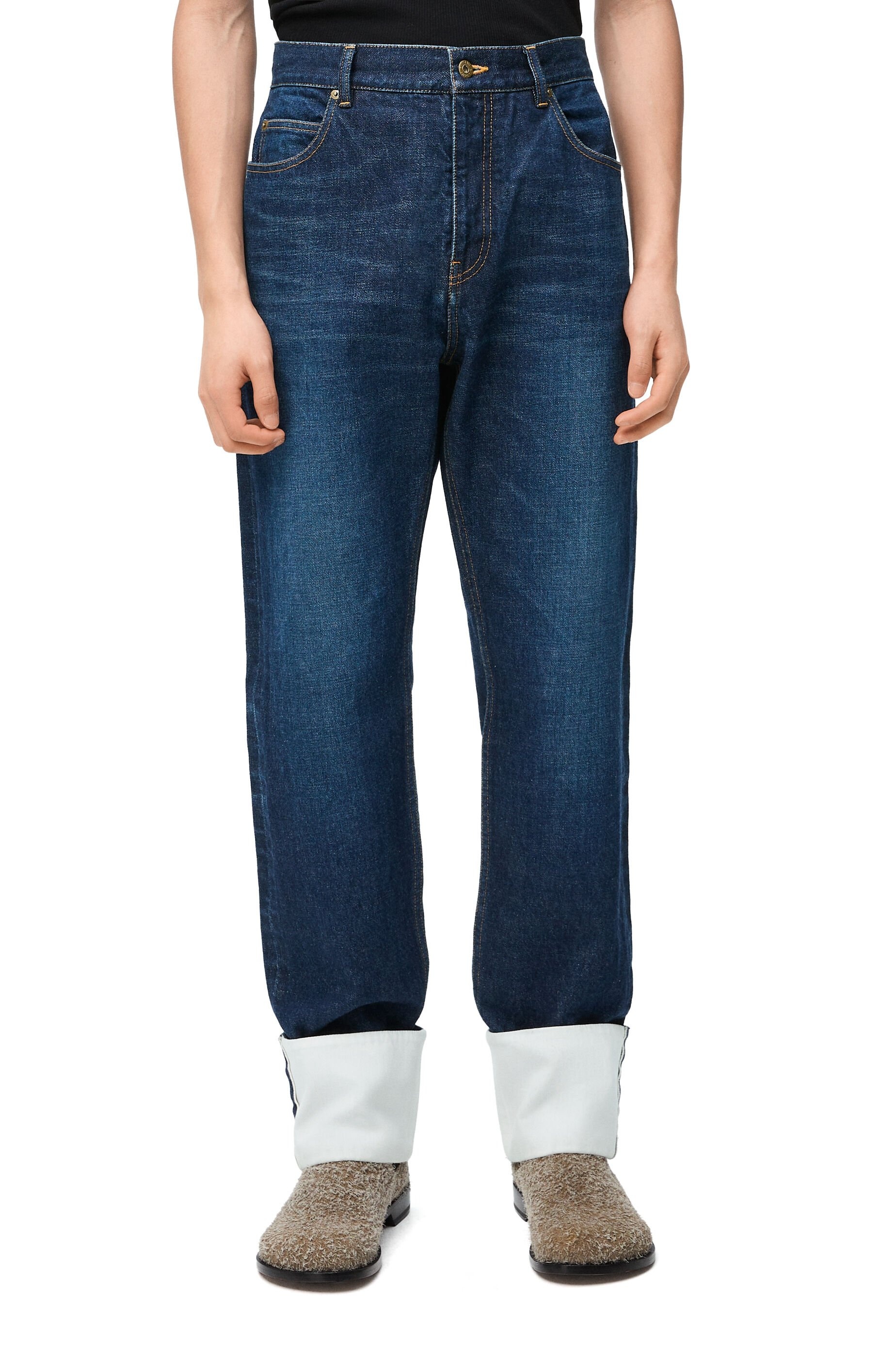 Fisherman turn-up jeans in denim - 3