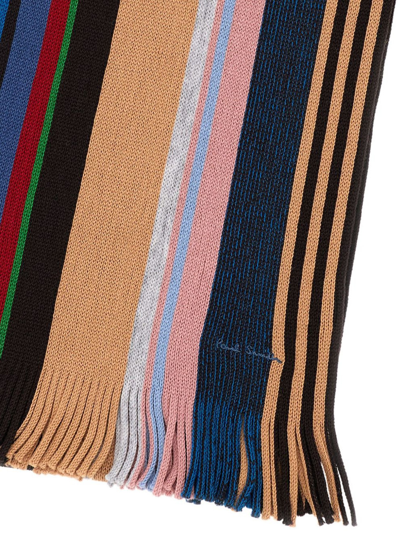 Paul Smith signature-stripe fringed scarf outlook