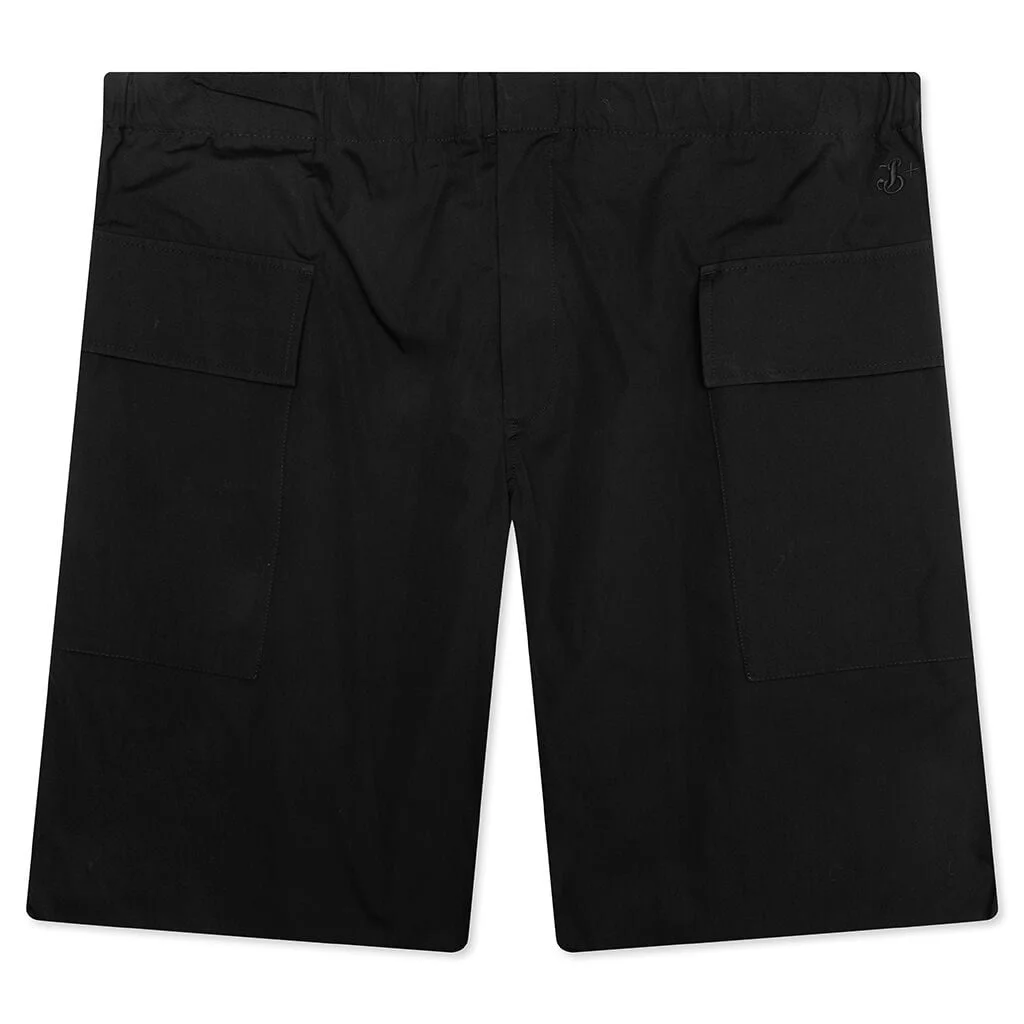 GLASS FINISH COTTON POPLIN 94 SHORTS - BLACK - 1