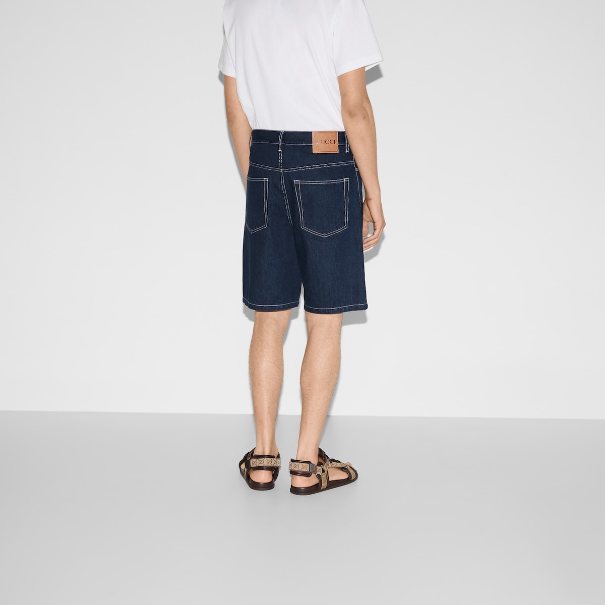 Lasered denim shorts - 4