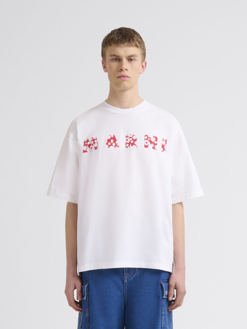 T-SHIRT WITH RED POP FIELDS MARNI LOGO - 2