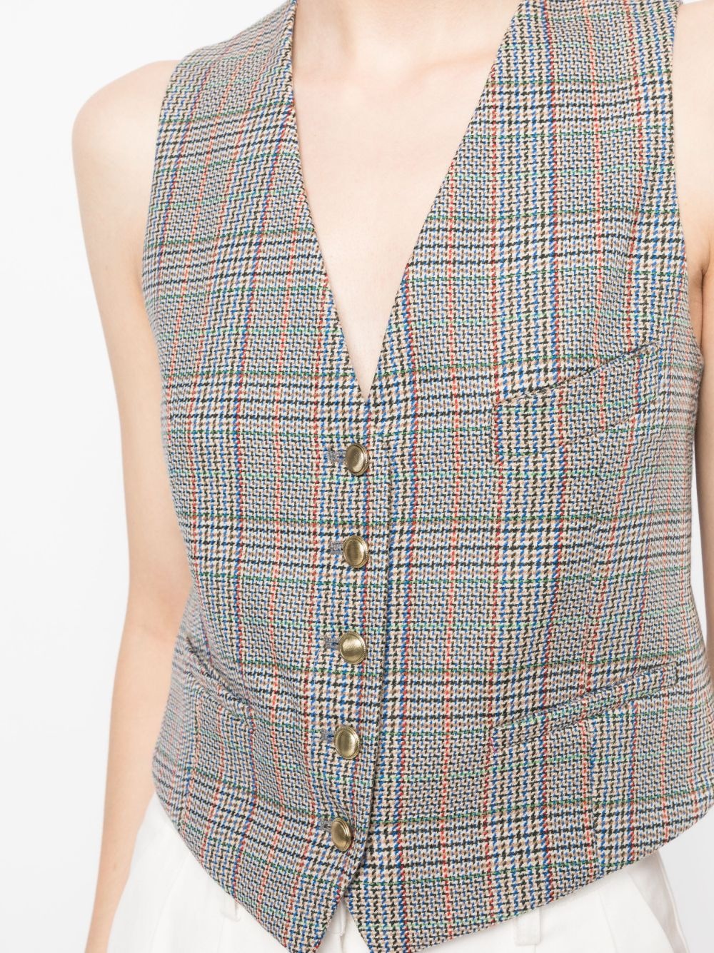 tailored-cut V-neck waistcoat - 5