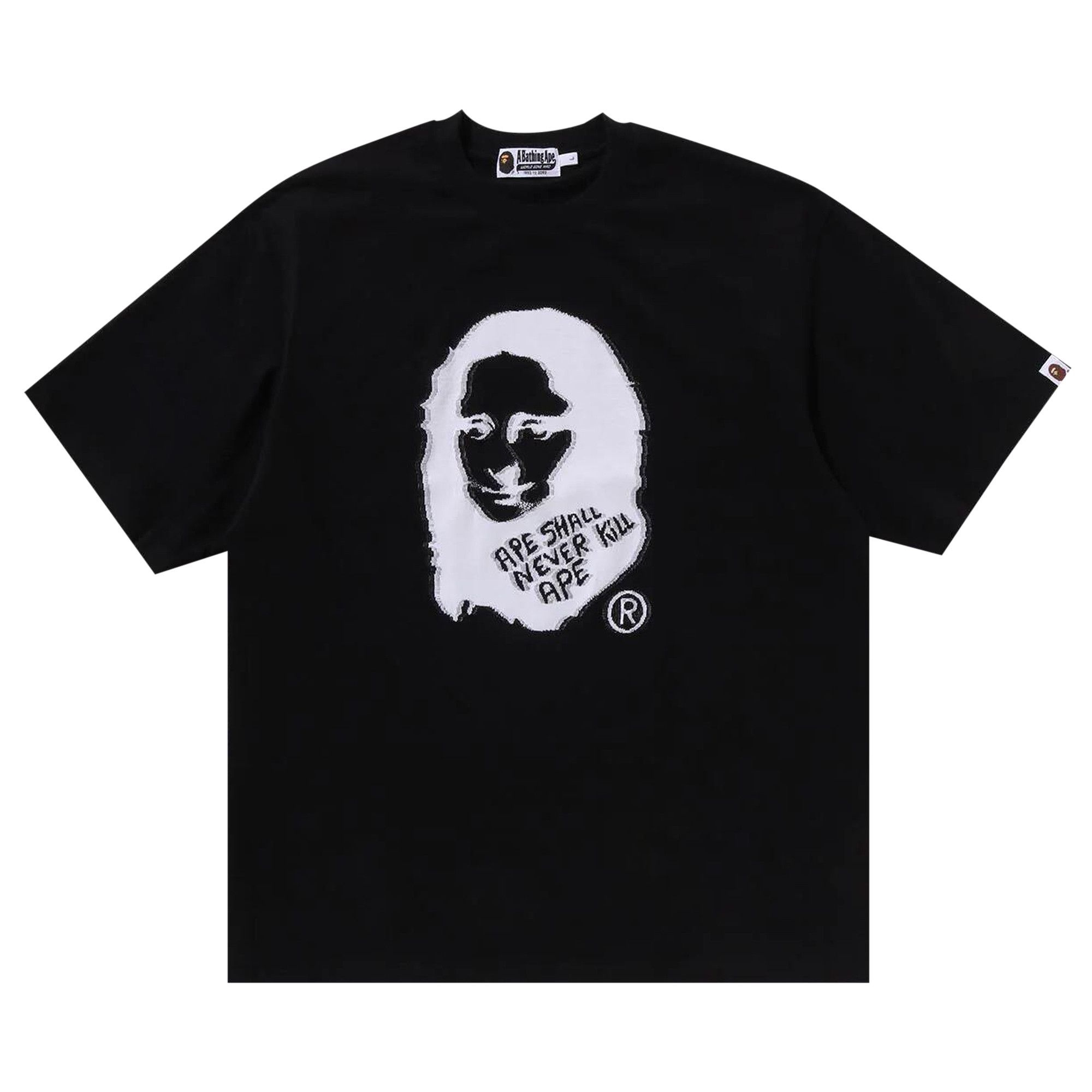 BAPE Art Print Jacquard Relaxed Fit Tee 'Black' - 1