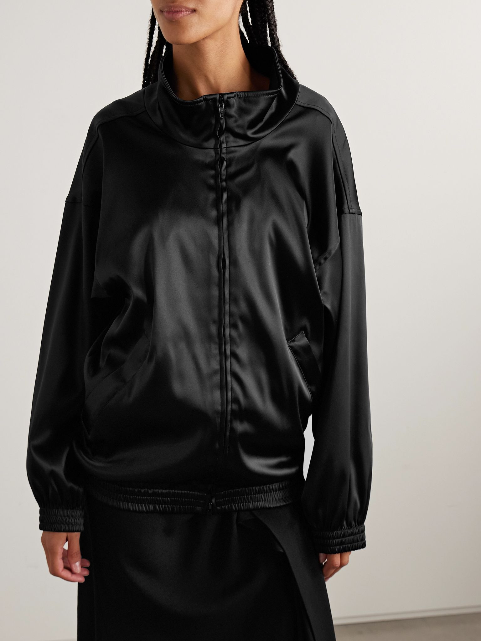 Satin track jacket Black - 3