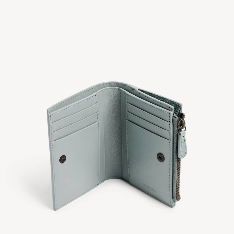 BALENCIAGA Women's Le City Bifold Wallet in Blue Grey outlook
