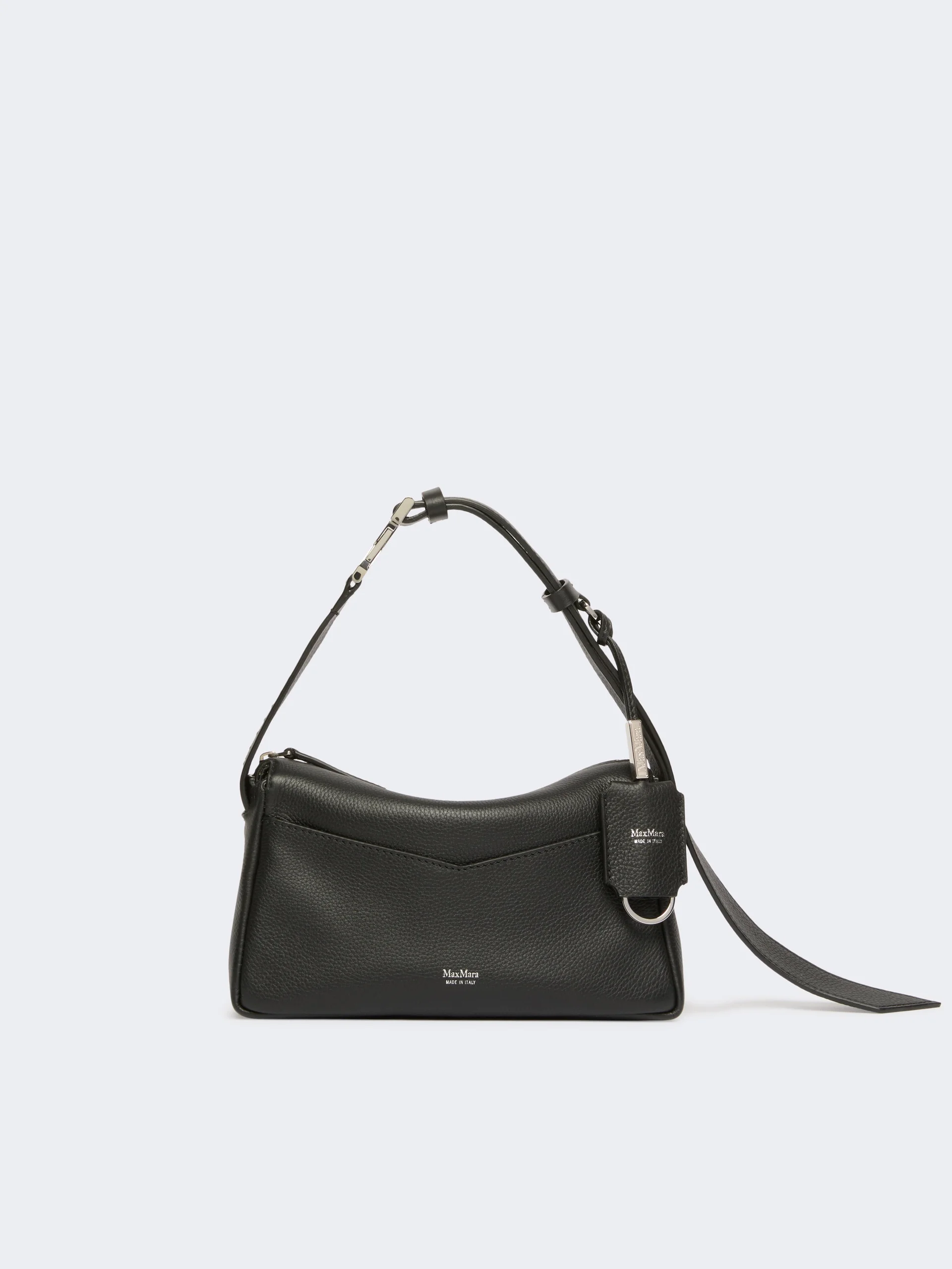 Low-sheen leather micro handbag - BLACK - 1