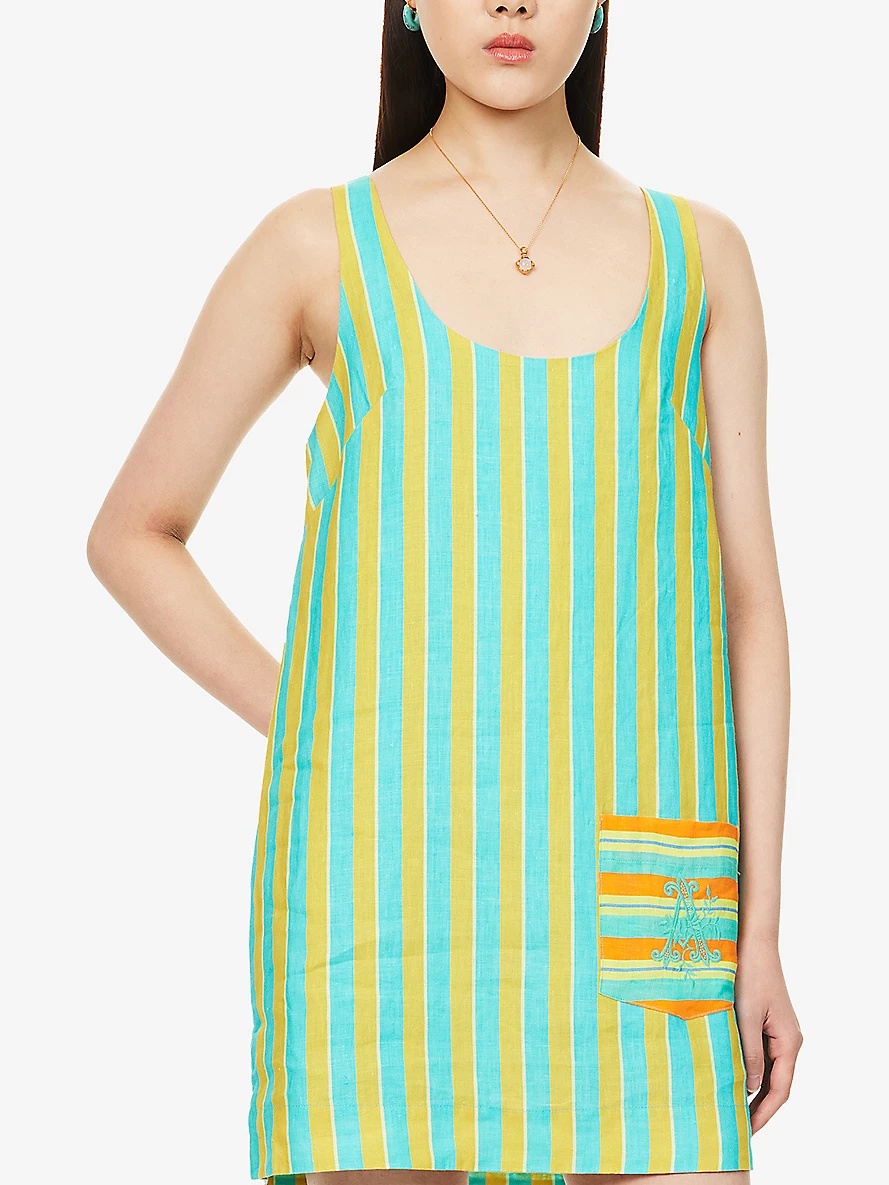 Rosanna Striped Linen Mini Dress - 3