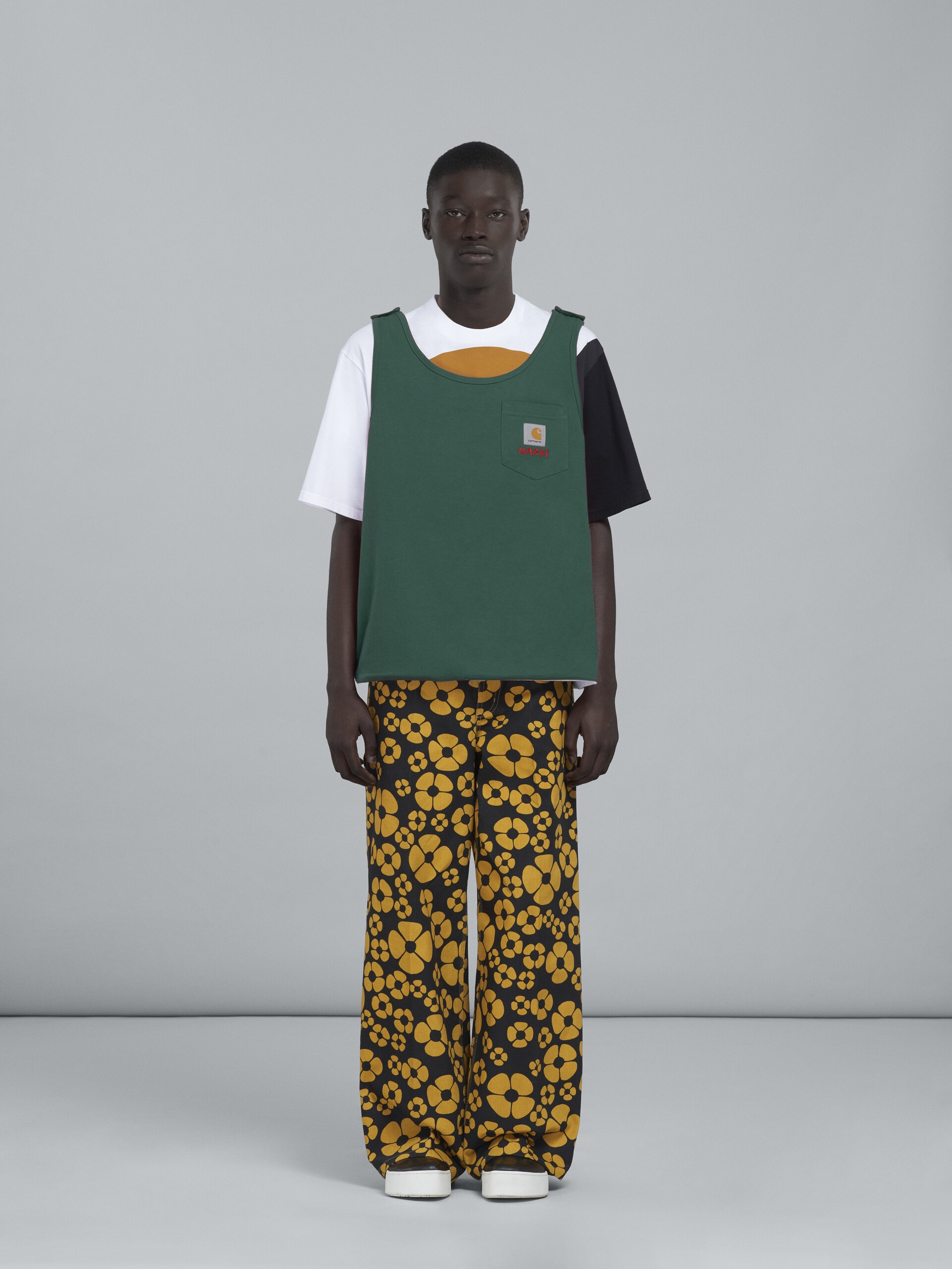 MARNI X CARHARTT WIP - T-SHIRT WITH GREEN VEST - 2