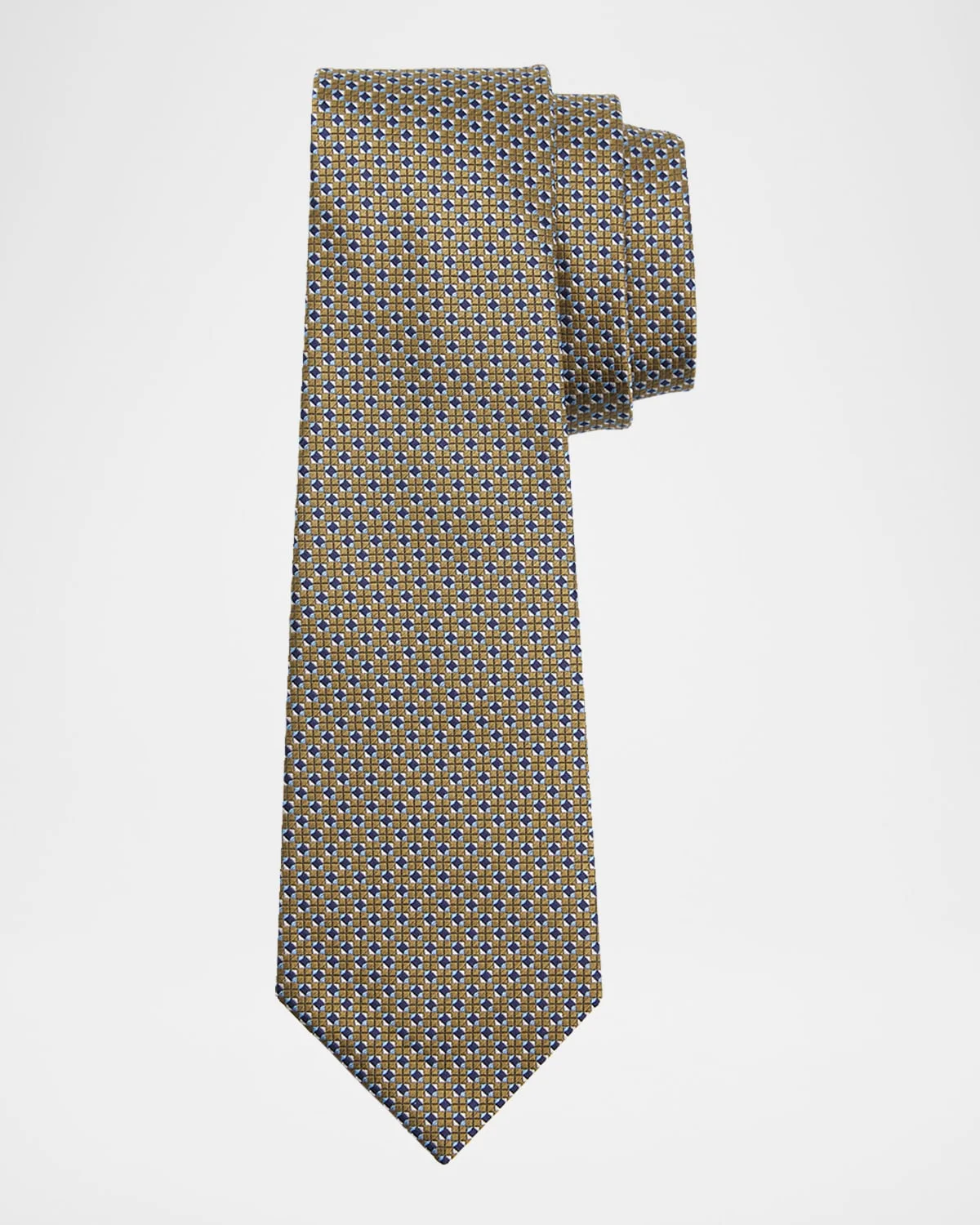 Men & apos;s Micro-Geometric Silk Jacquard Tie - 1