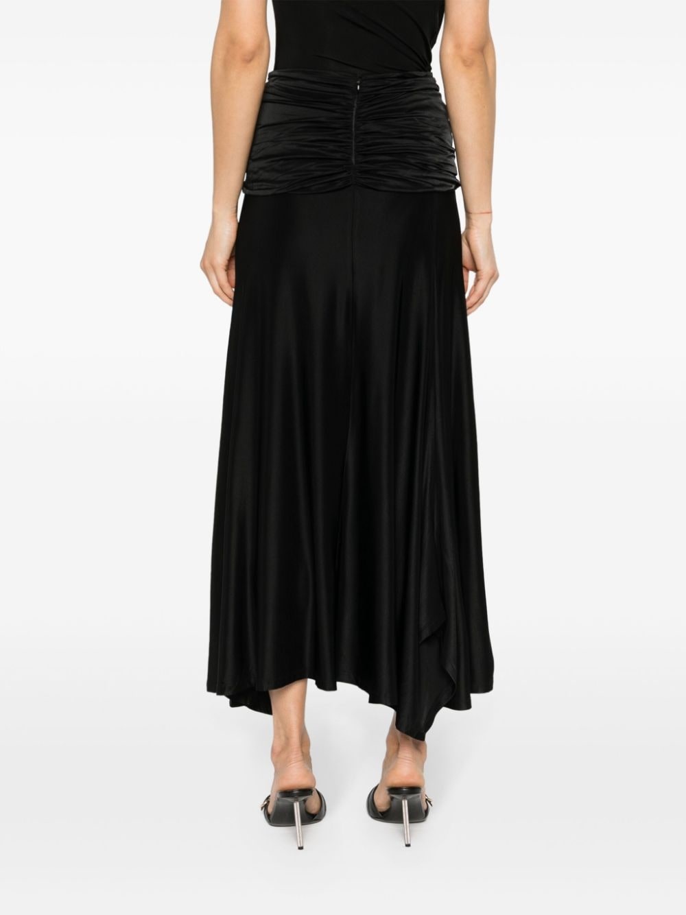drape-detail maxi skirt - 4