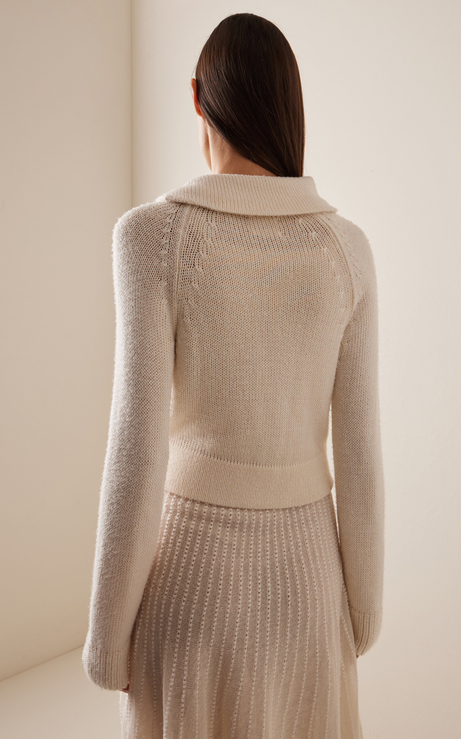 Lorrai Knit Silk Cardigan neutral - 4