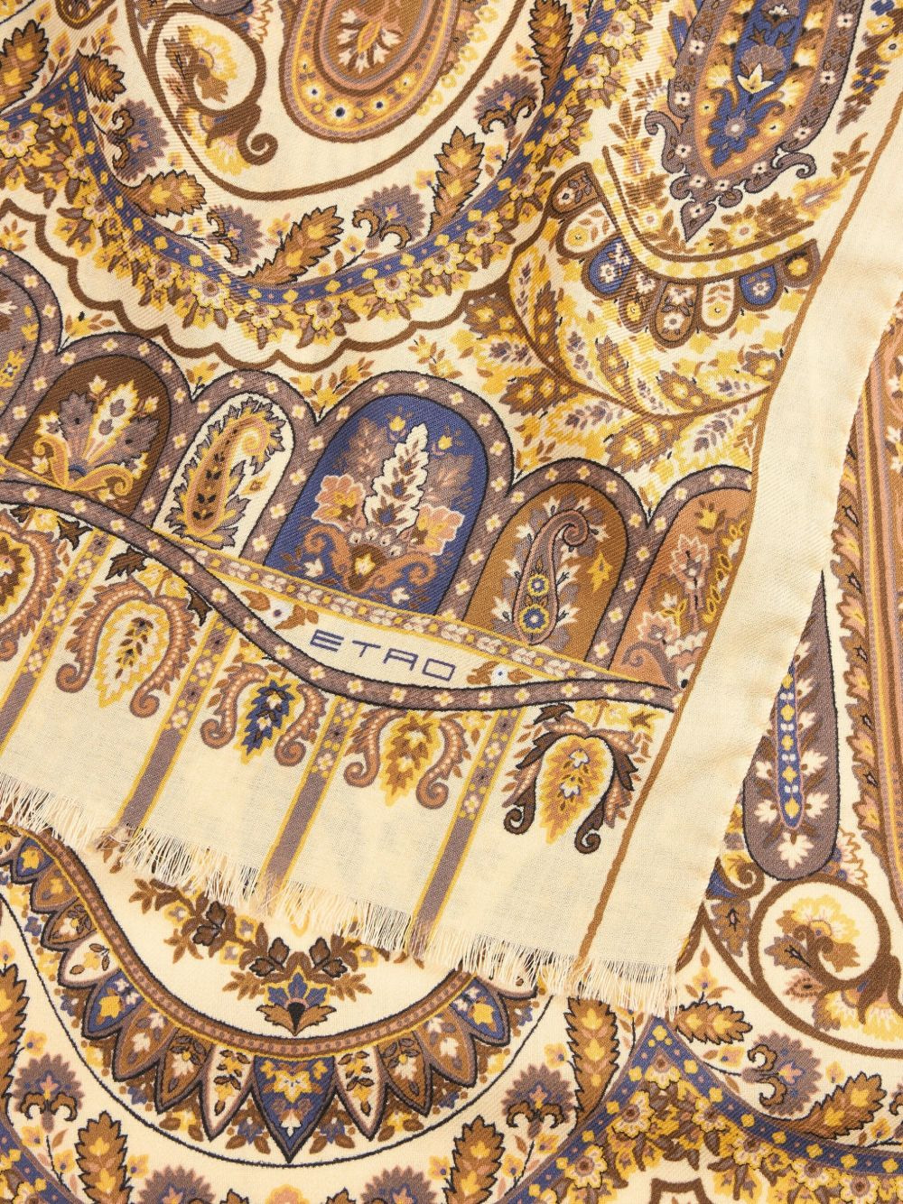 fringed paisley-print scarf - 2
