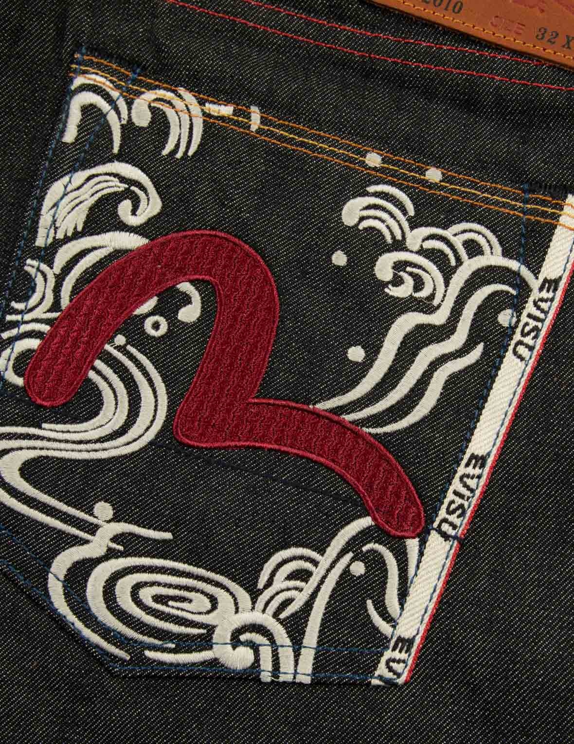 Seagull Textured Embroidery Slim Fit Jeans #2010 - 9