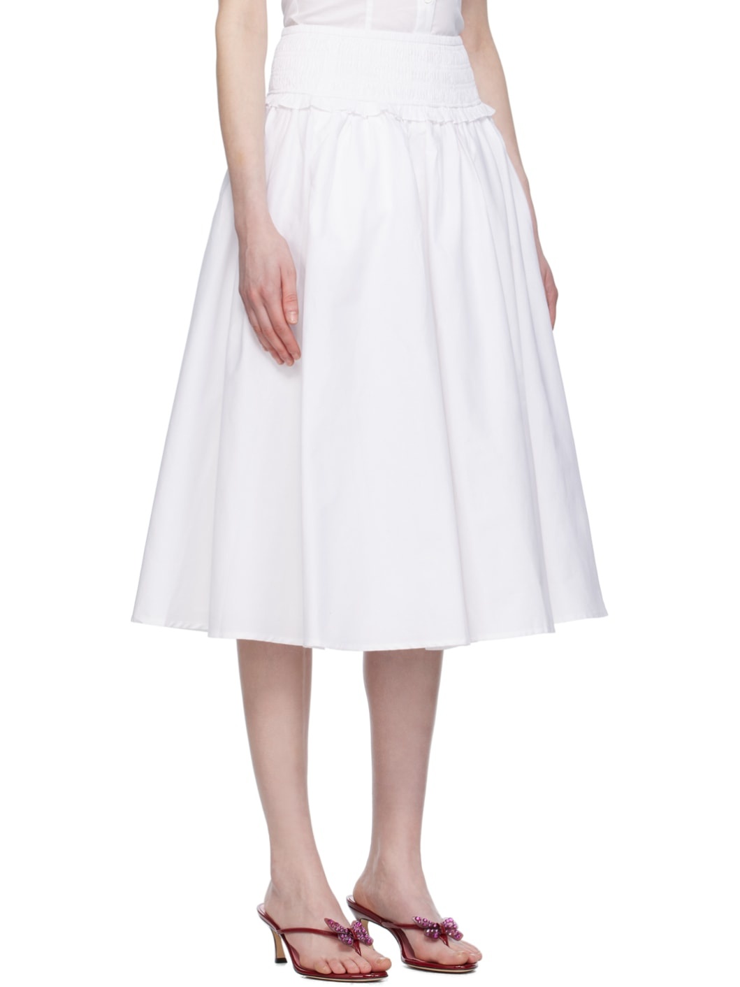 White Fontana Midi Skirt - 2