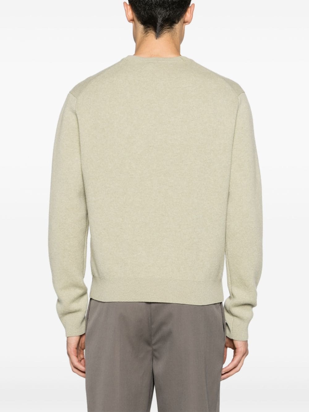 logo-embroidered merino jumper - 4