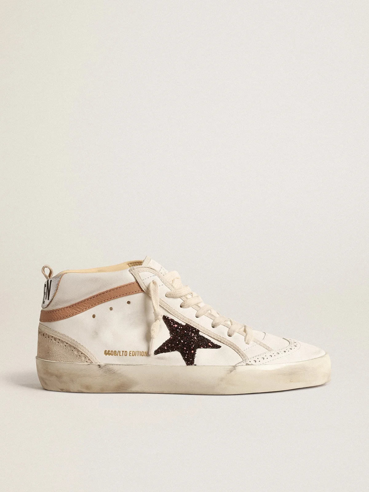 Mid Star LTD in nappa with glitter star and nude leather flash - 1