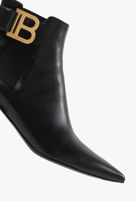 Black leather Salomé ankle boots - 4