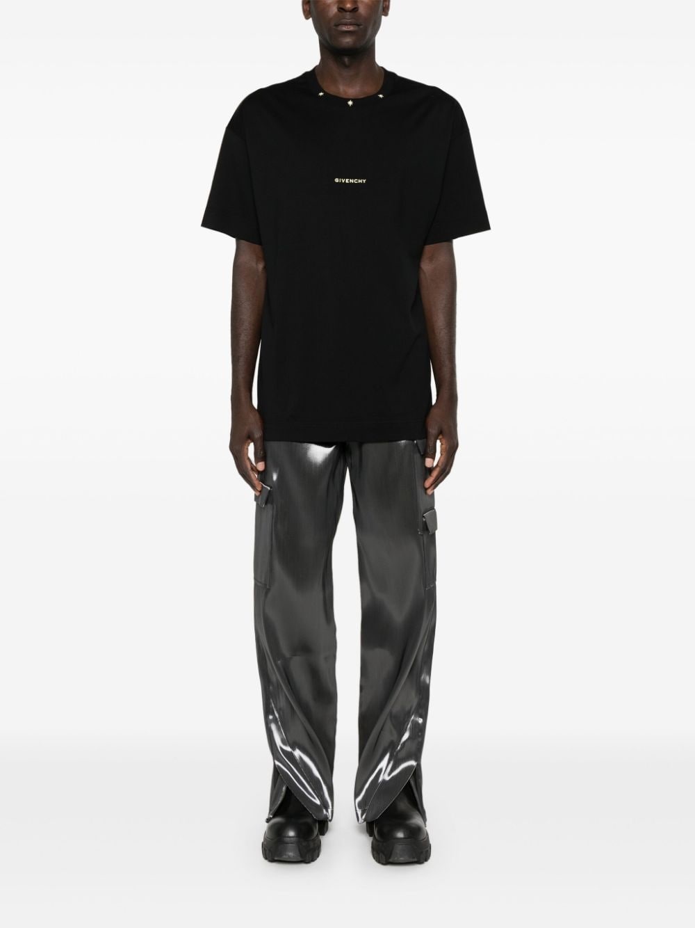 logo and stars-embroidered T-shirt - 2