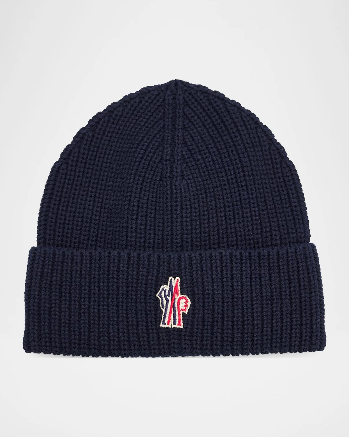 Men's Cotton Rib Logo-Patch Beanie Hat - 1