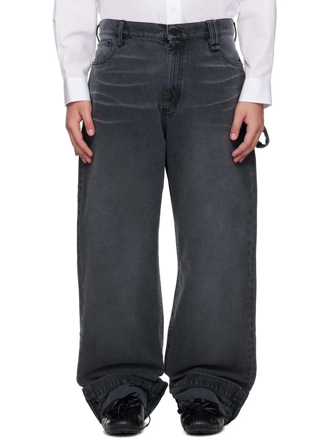 Black Straight Leg Jeans - 1