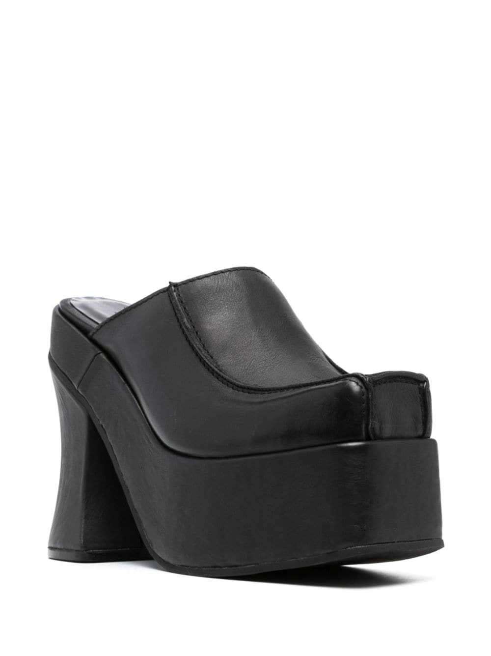135mm square-toe platform mules - 2