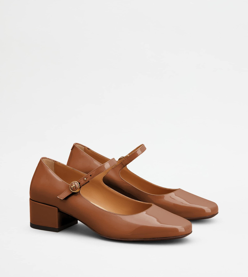 MARY JANE PUMPS IN PATENT LEATHER - ORANGE 2