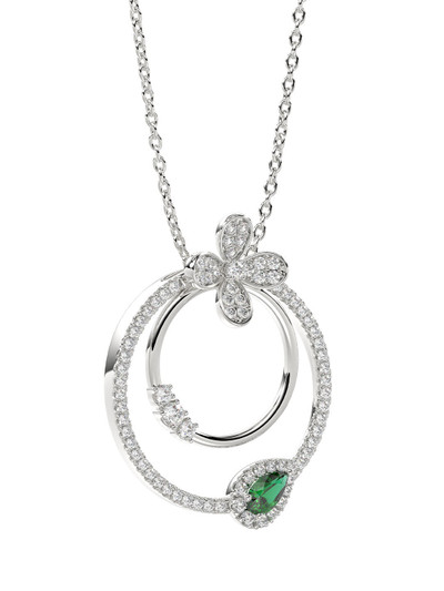 Marchesa FLORAL WHITE GOLD PENDANT NECKLACE outlook