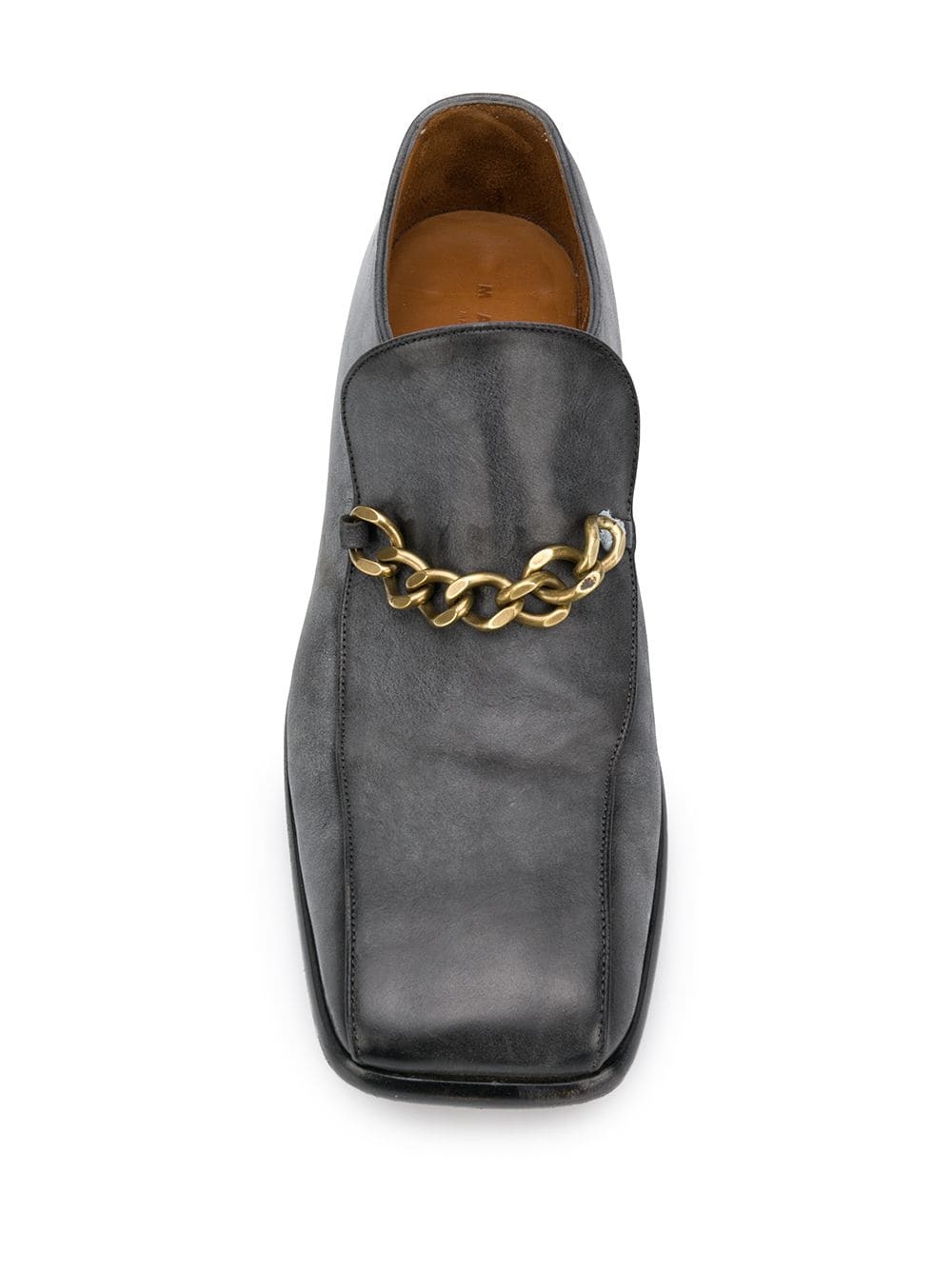 chain square toe loafers - 4