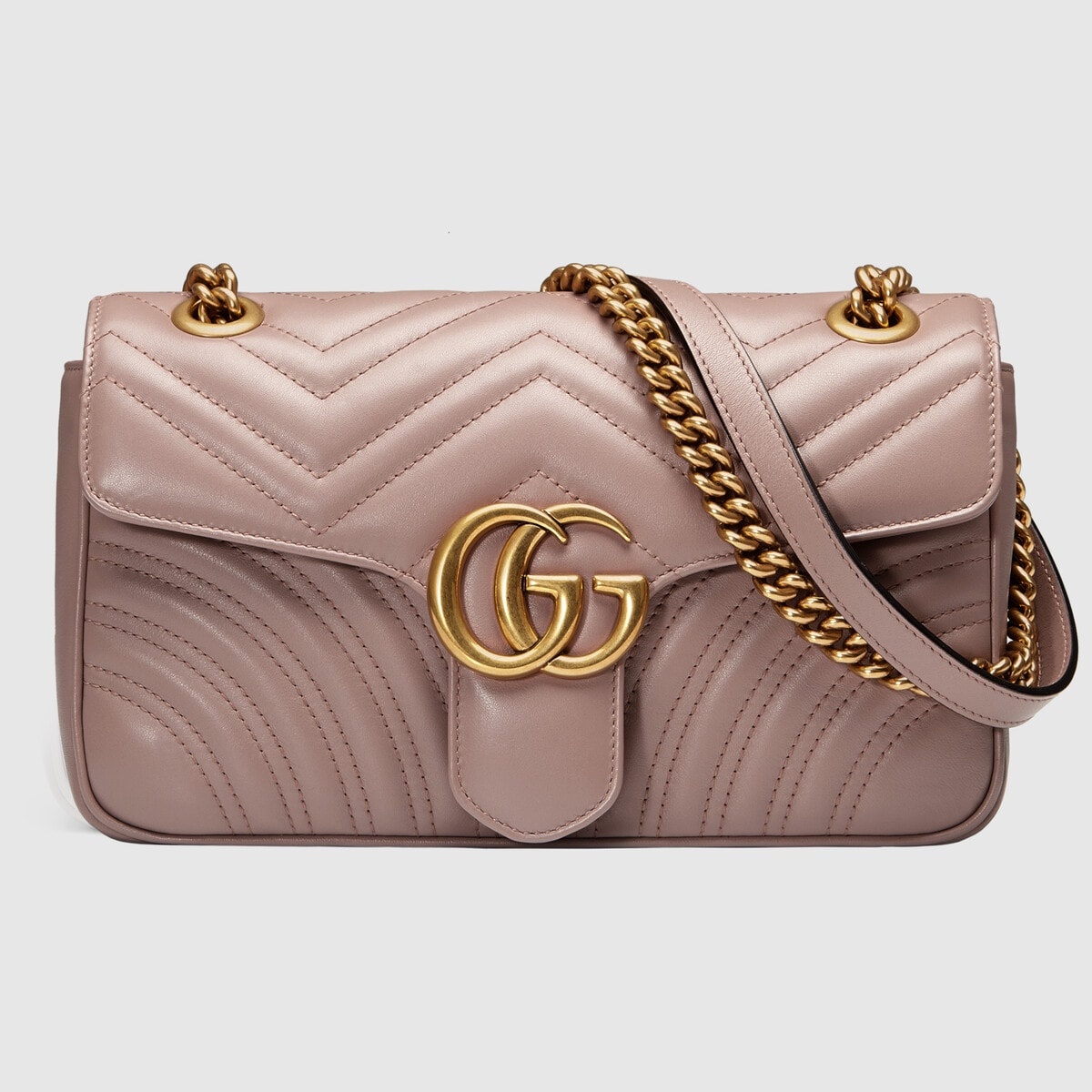 GUCCI Marmont GG Matelasse Leather Zip Around Wallet Pink - 15% OFF