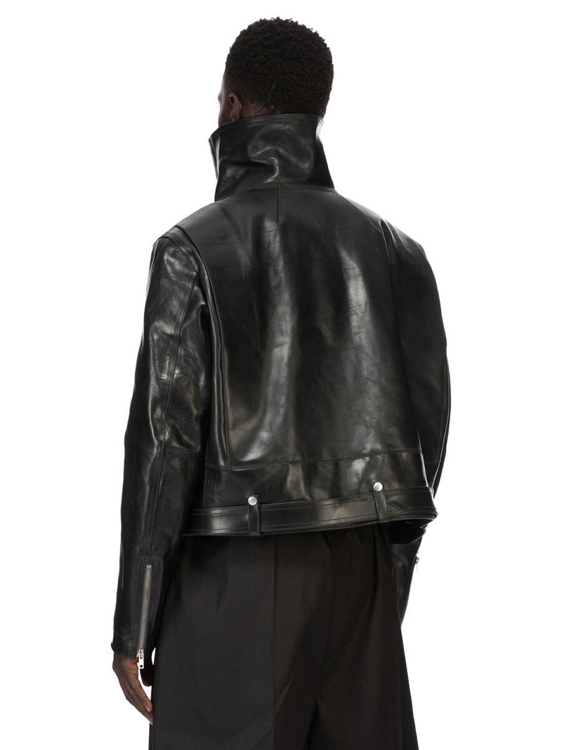 Black Temple Biker Jumbo Stooges Leather Jacket 3