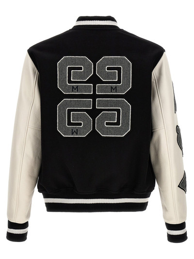 Givenchy Patches And Embroidery Bomber Jacket Casual Jackets, Parka White/Black outlook