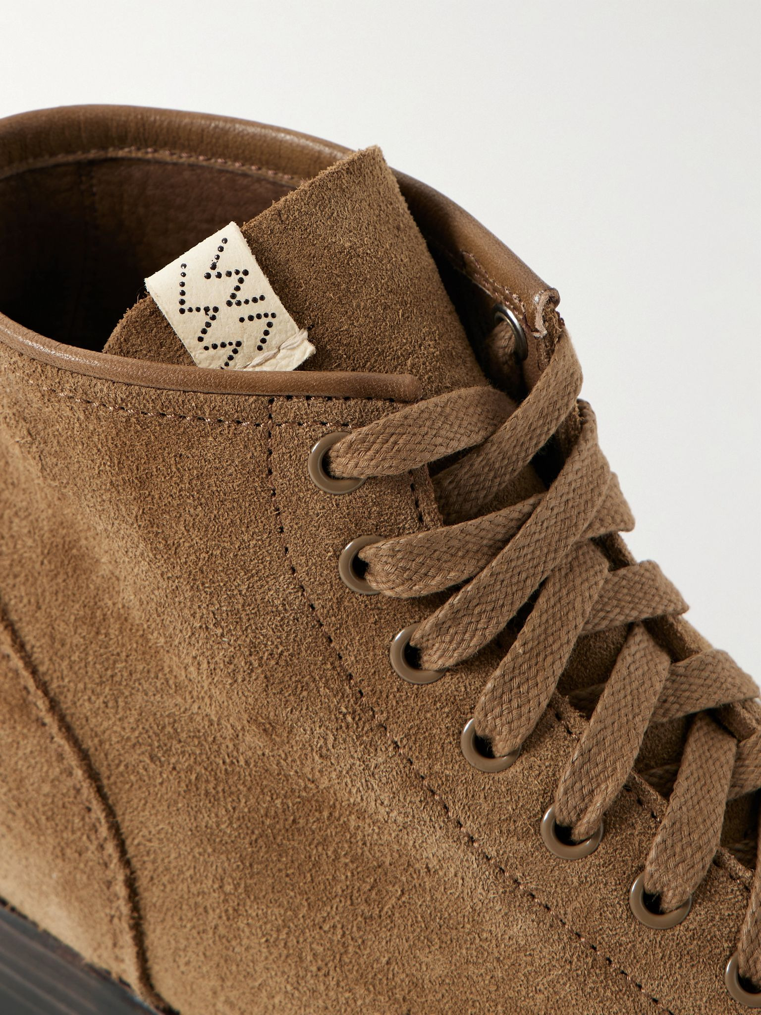 Brigadier-Folk Leather-Trimmed Suede Boots Dark brown - 5
