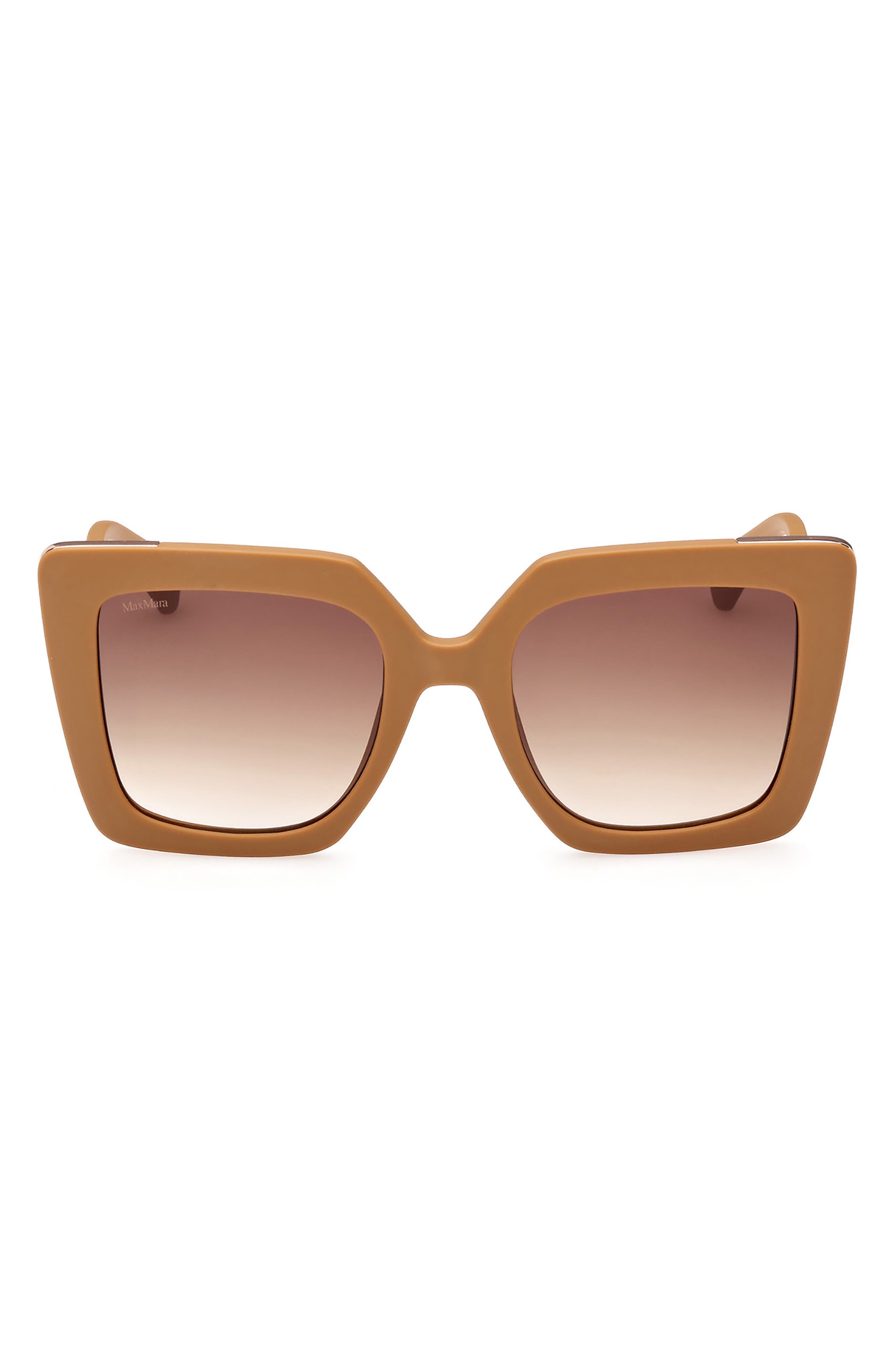 Max Mara Square Sunglasses in Matte Pink /Gradient Brown at Nordstrom - 1