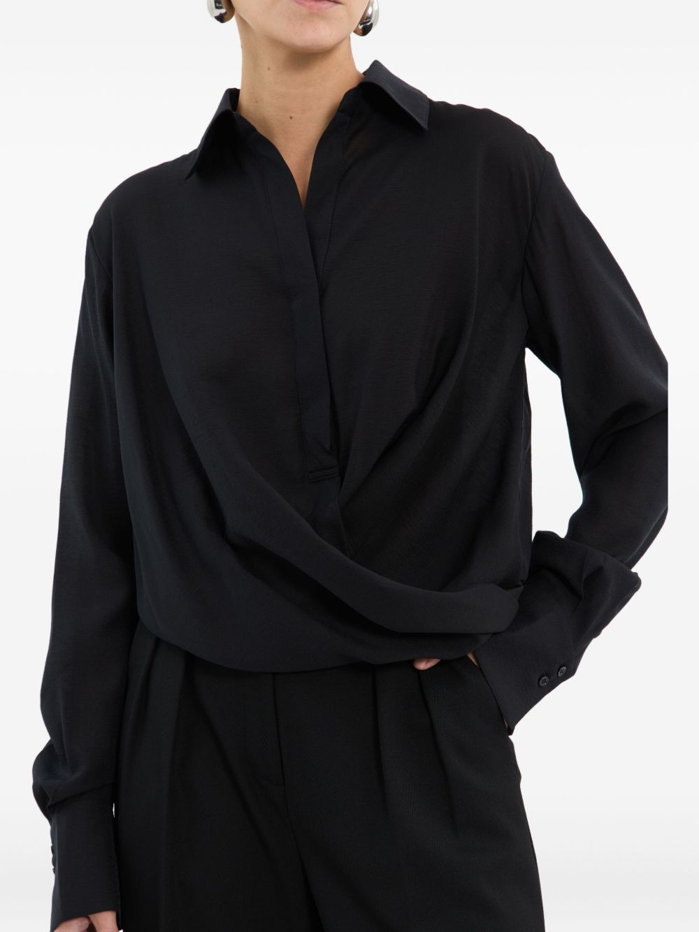 Noor twist-front collared shirt - 5