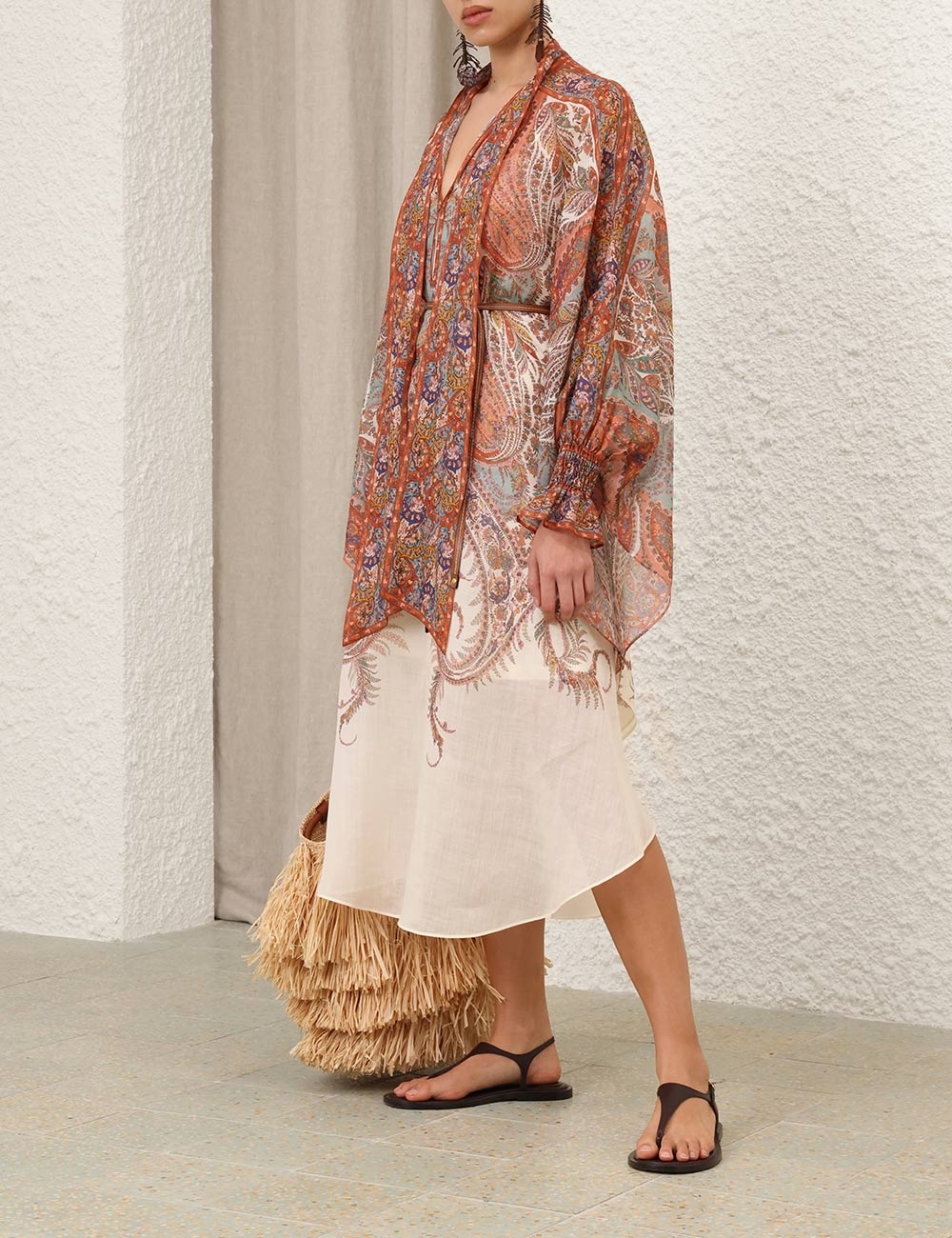 RHIANNON TIE NECK MIDI DRESS - 3