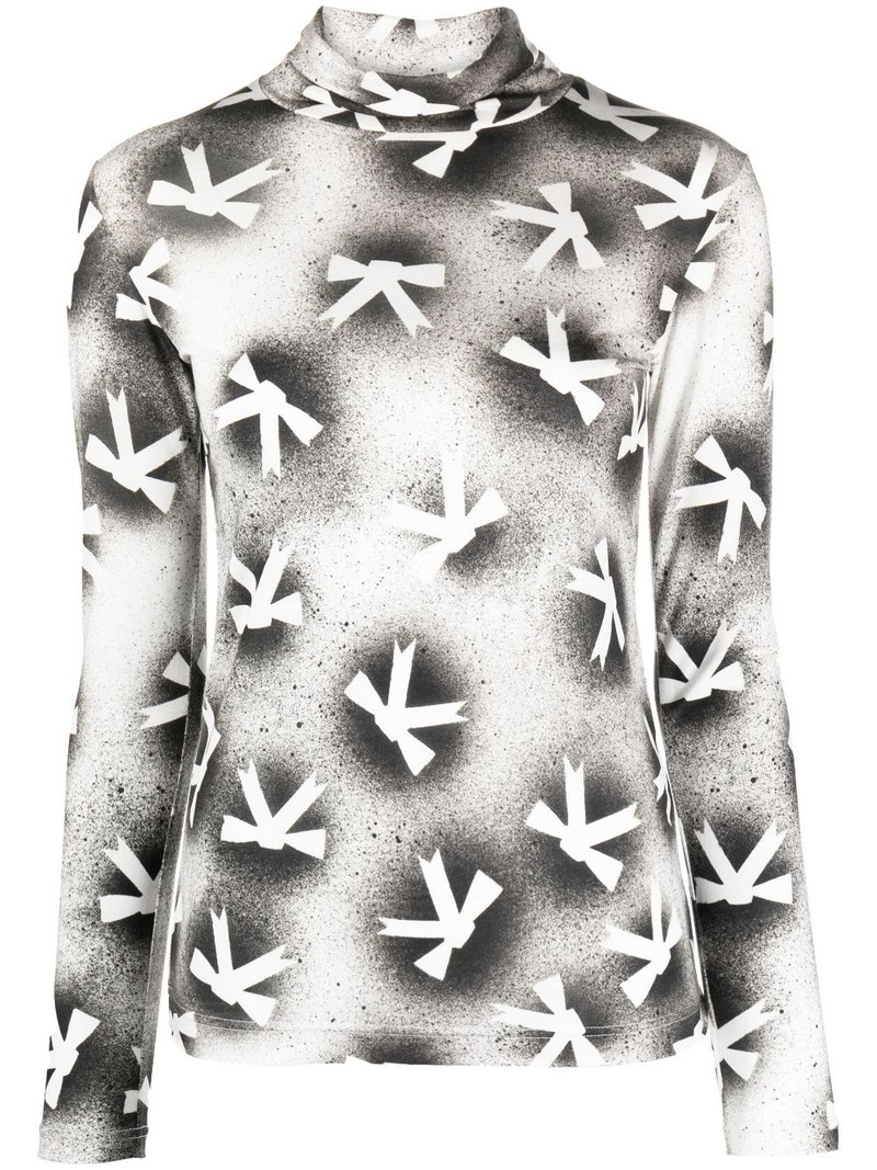 bow-print roll-neck top 1