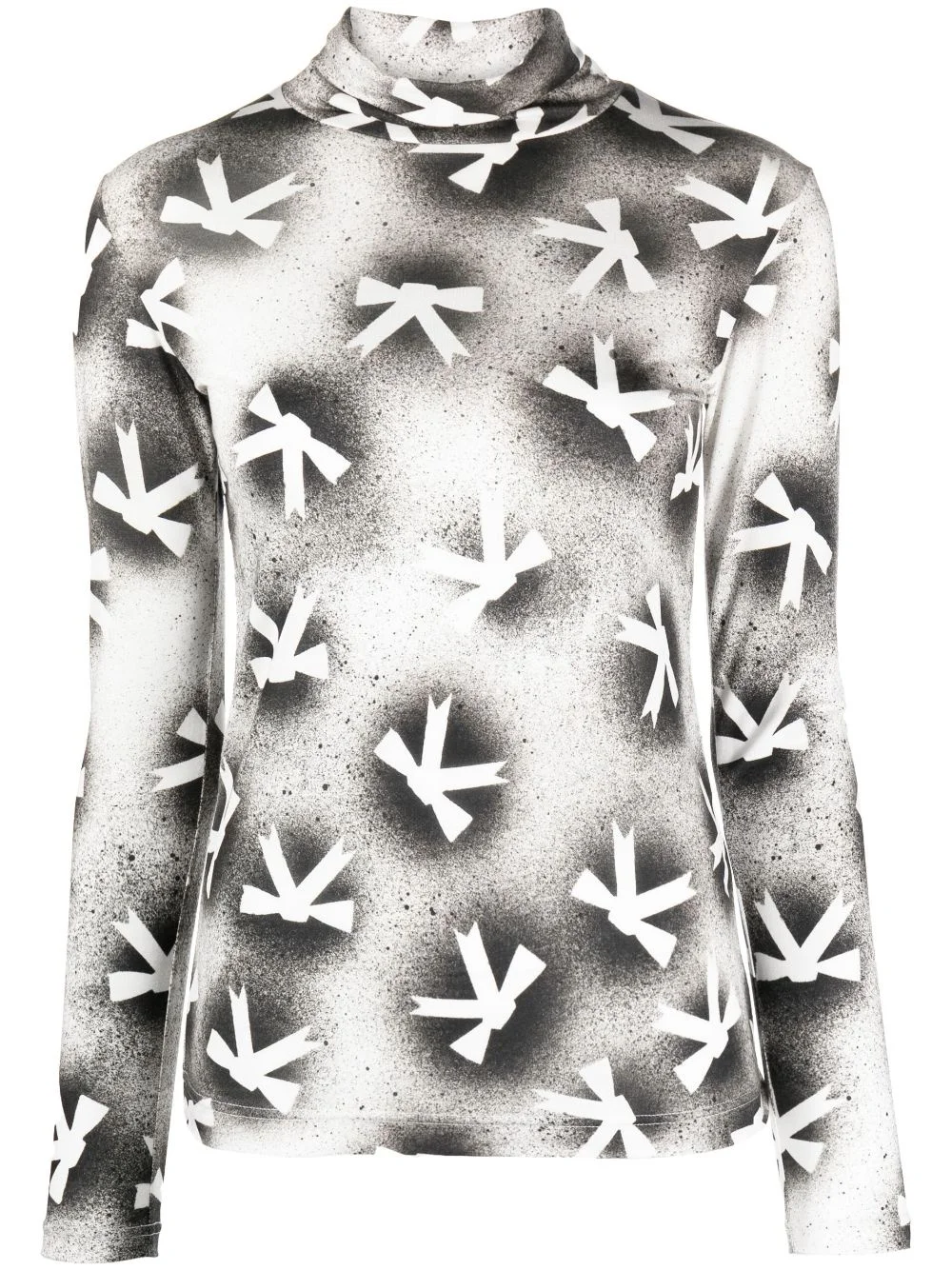 bow-print roll-neck top - 1