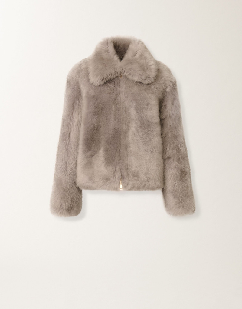 Brushed shearling coat 1