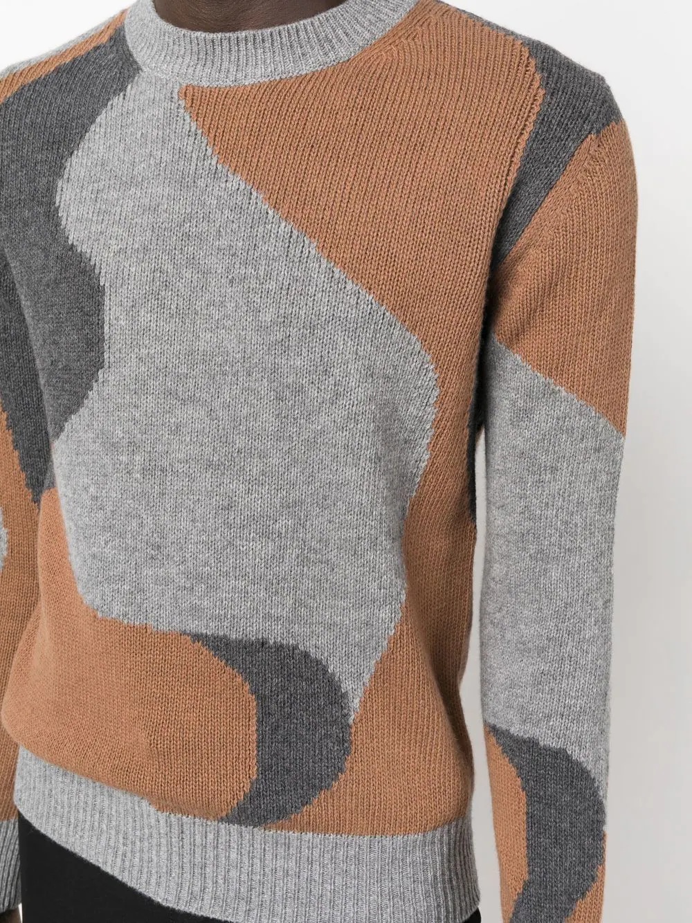 abstract-pattern knitted crew-neck jumper - 5