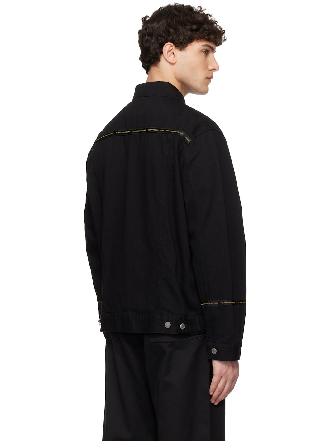 Black Pocket Denim Jacket - 3