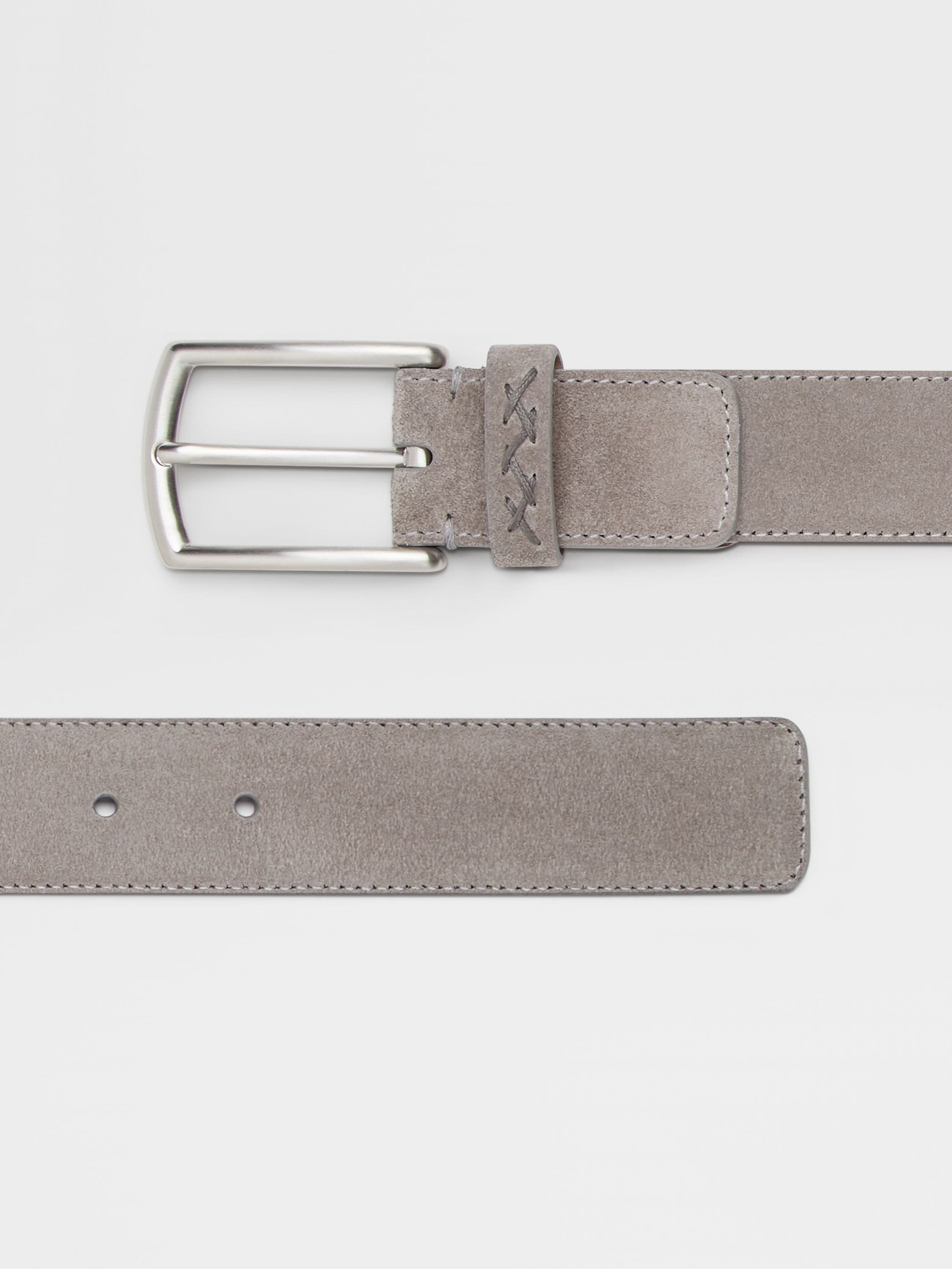 GREY MÉLANGE SUEDE BELT - 2