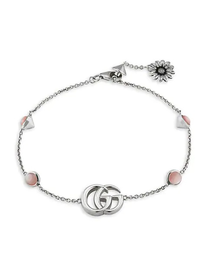 Double G sterling silver bracelet with mother of pearl 1