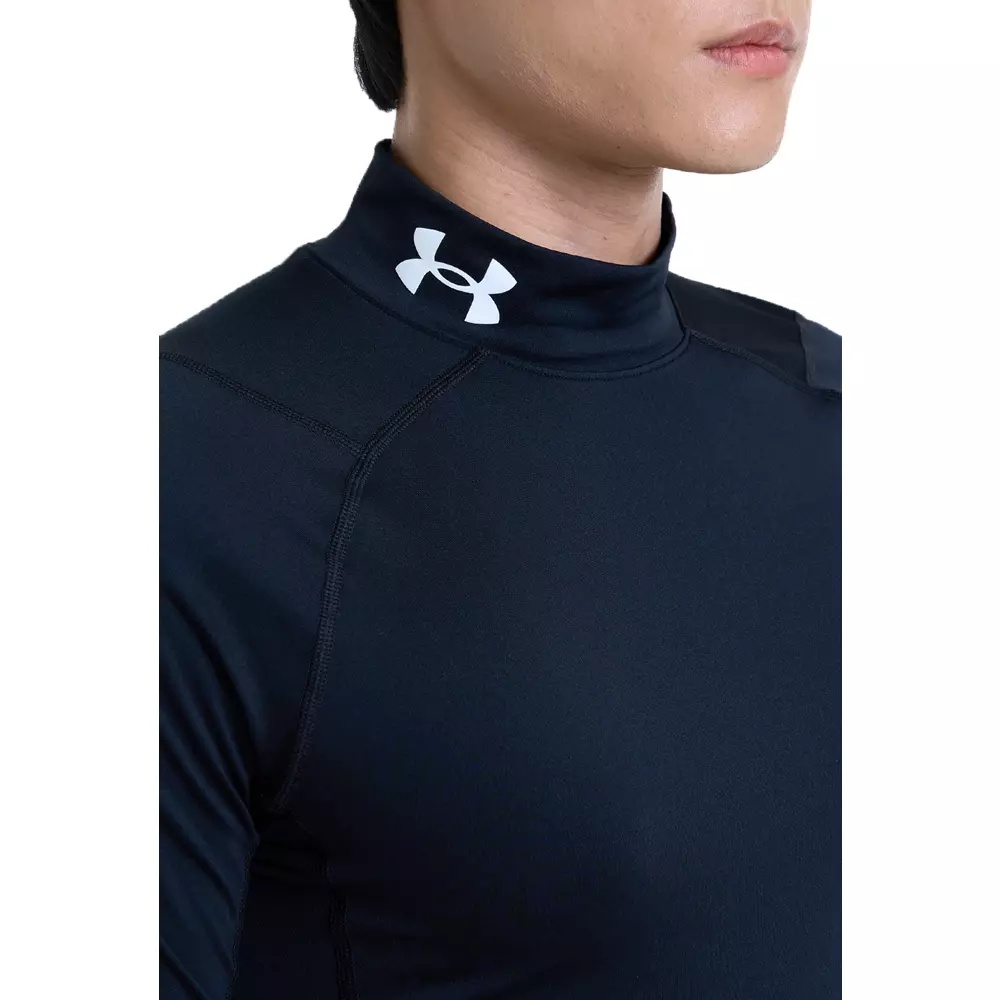 Men's HeatGear Compression Mock Short-Sleeve Shirt-Black - 4
