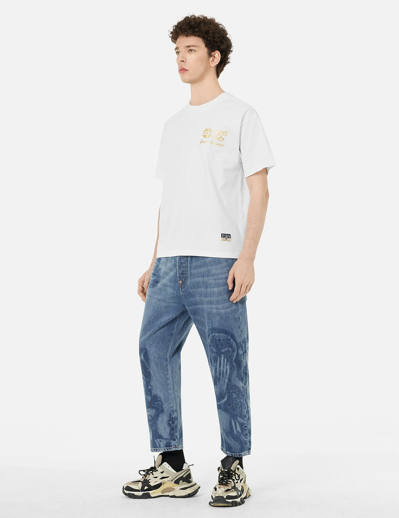 Artistic Brush Daicock Print Relax Fit T-Shirt 3