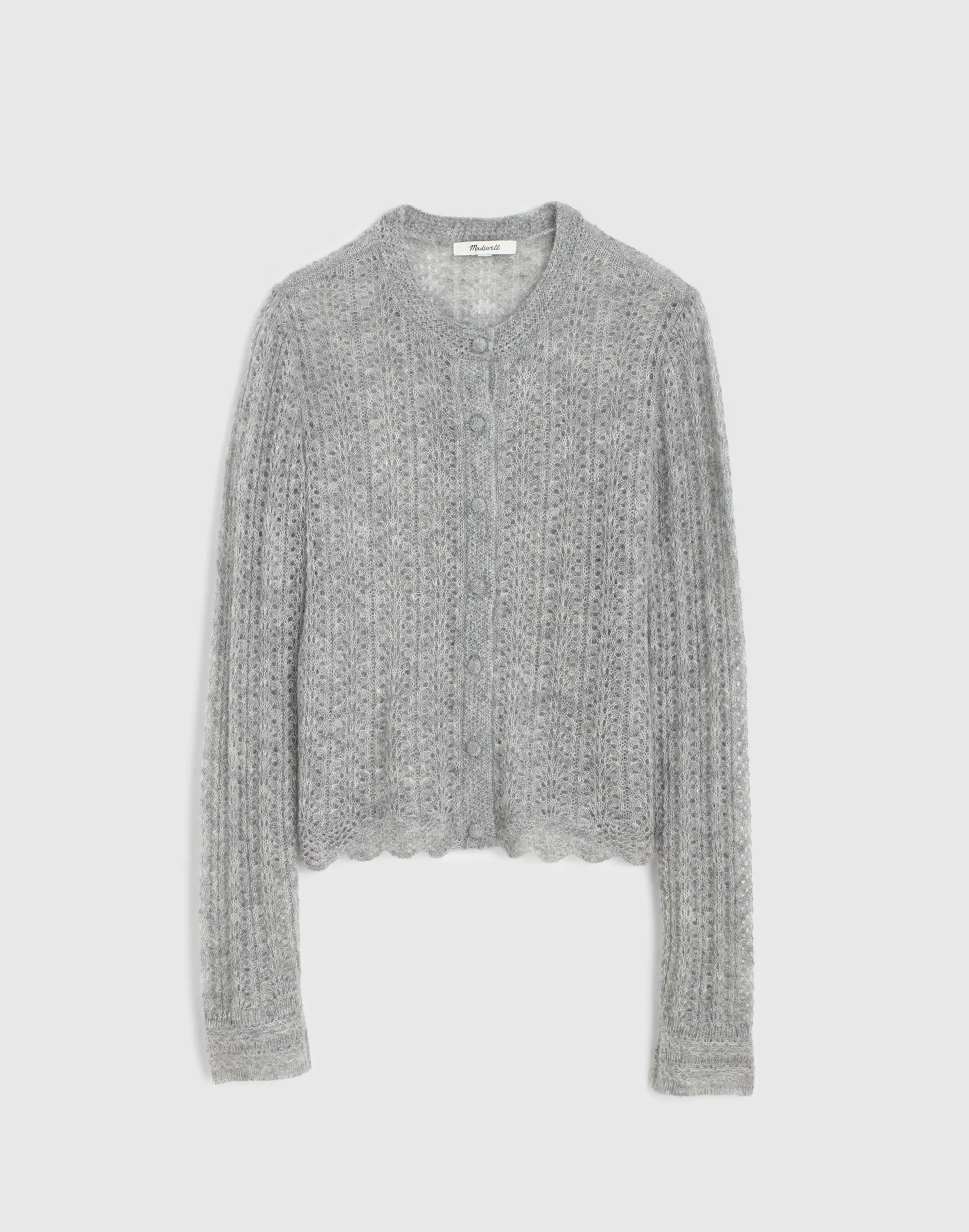 Pointelle-Stitch Cardigan in Alpaca Blend - 1