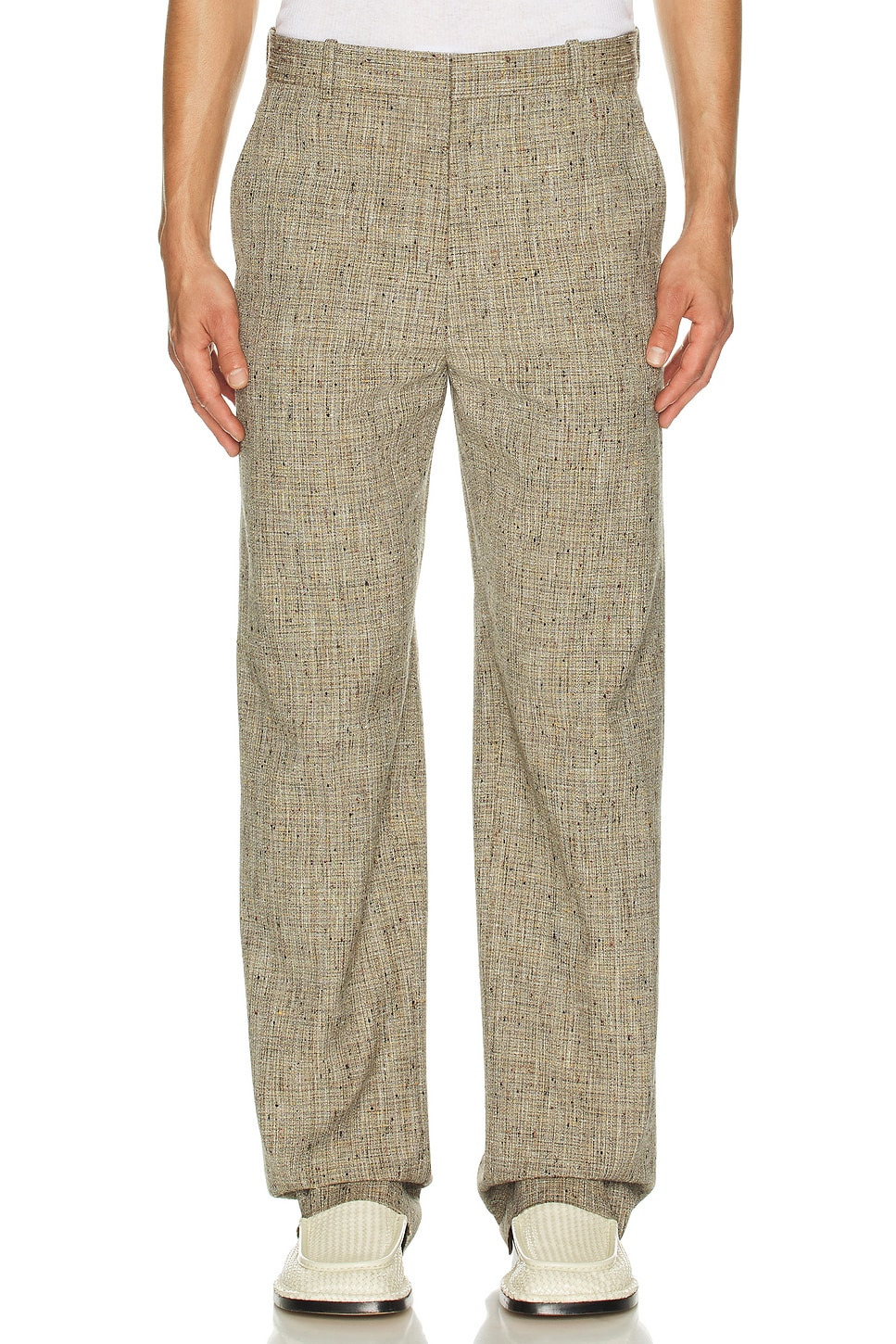 Multi Colour Fleck Viscose Straight Trousers - 4